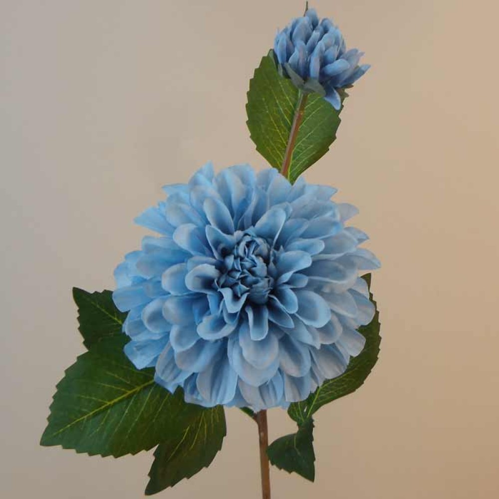 Artificial Ball Dahlia Blue 63cm Artificial Flowers